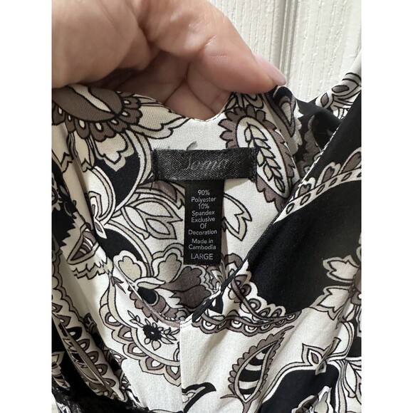 Soma Intimates Long Maxi Nightgown Size Large Sleeveless Paisley Black/White - Picture 7 of 7